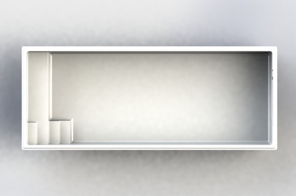 Roanne Piscines - Coque polyester - Modèle Marquises 7.00 x 3.00 m - Fond plat 1.40 m