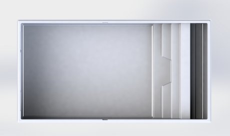 Roanne Piscines - Coque polyester - Modèle Akoya   -  8.50  x 3.85 m - Fond plat 1.50 m